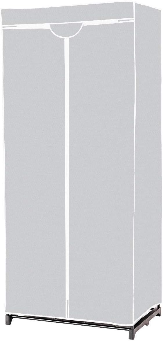 Armadio in Tessuto Armadio Cabina Pieghevole con Asta Appendiabiti, Vari Colori Disponibili, 75 x 50 x 170cm (Grigio)