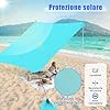Tenda da Spiaggia Portatile, Tenda Protezione dai Raggi UV, con 4 Sacchetti di Sabbia, Borsa per il Trasporto, Parasole per 1-4 Persone, 200 x 200 x 200 cm (Verde)