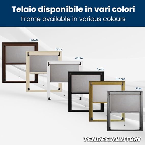 Zanzariera Avvolgibile Sali e Scendi Su Misura - Larghezza 1,20 x Altezza 2,50m - Struttura Bianca con Freno, Protezione Insetti