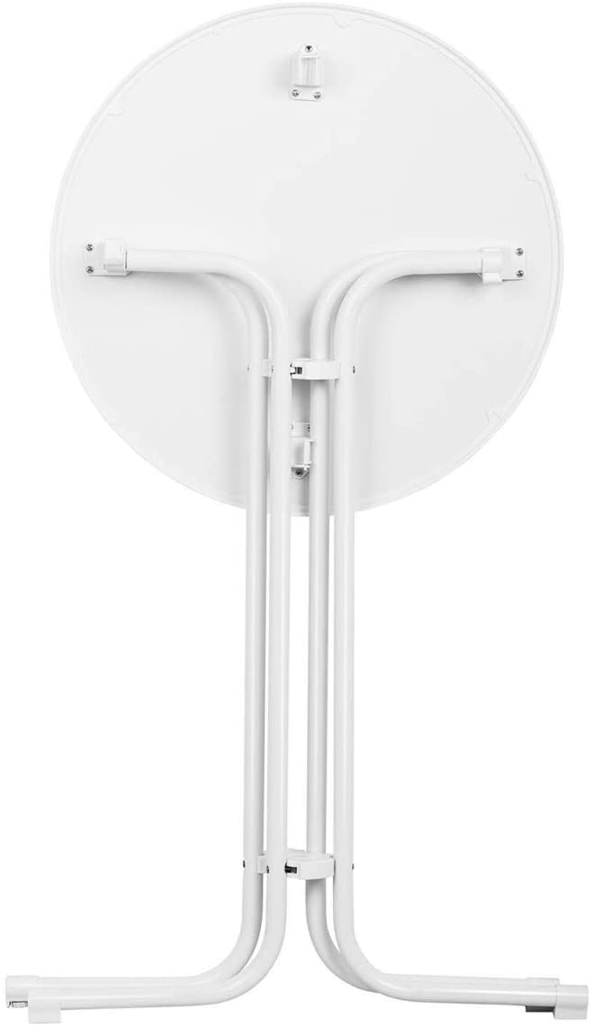 Tavolo pieghevole pieghevole stand pranzo diametro 80 cm bianco 14_0002376
