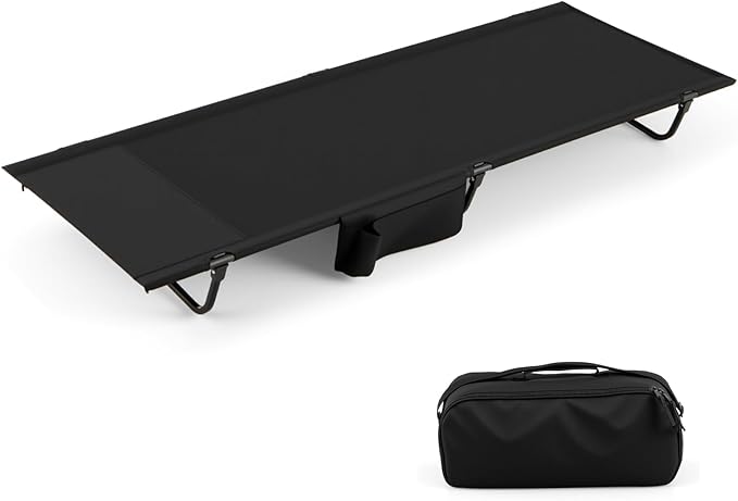 Brandina da Campeggio, Letto Pieghevole e Portatile con Tasca Laterale e Borsa da Trasporto, Lettino con Struttura in Metallo per Viaggio e Spiaggia, Portata 150 kg