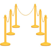 Set di 6 Transenne Delimita Corsie Transenne Separacode, Paletti di Delimitazione Eliminacode, Base Antiscivolo, in Plastica, Divisore di Sicurezza per Interno ed Esterno (Giallo)