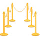 Set di 6 Transenne Delimita Corsie Transenne Separacode, Paletti di Delimitazione Eliminacode, Base Antiscivolo, in Plastica, Divisore di Sicurezza per Interno ed Esterno (Giallo)