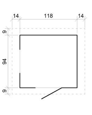 Casetta legno per bambini -  L112xL146xA152cm/ 1,1m2 - Timbela M550-1