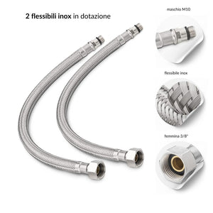 Coppia di miscelatore rubinetto bidet e miscelatore lavabo linea puma nero opaco