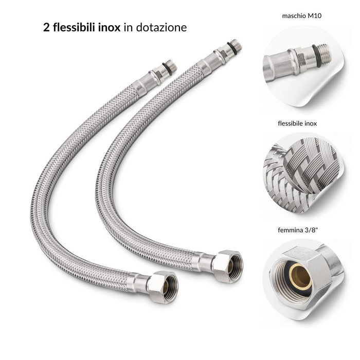 Coppia di miscelatore rubinetto bidet e miscelatore lavabo linea puma nero opaco