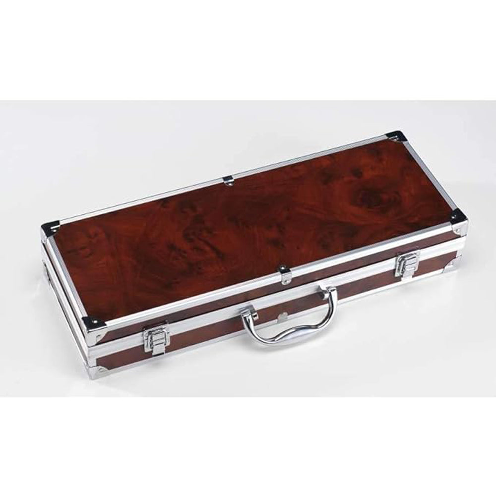 SET ATTREZZI UTENSILI PER BARBECUE 5PZ ACCIAIO INOX MANICO IN LEGNO OMPAGRILL 05430