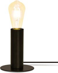 ZMH Lampada da tavolo nera E27 40W con interruttore per soggiorno corridoio