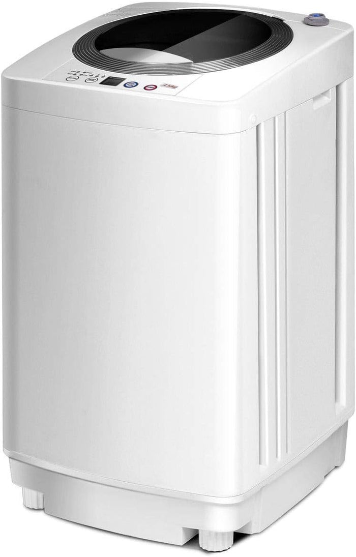2 in 1 Lavatrice Portatile Automatico 3,5kg, con Lavaggio Automatico Centrifuga, Mini Lavatrice per Appartamento Campeggio, 43x43x75 cm, Bianco