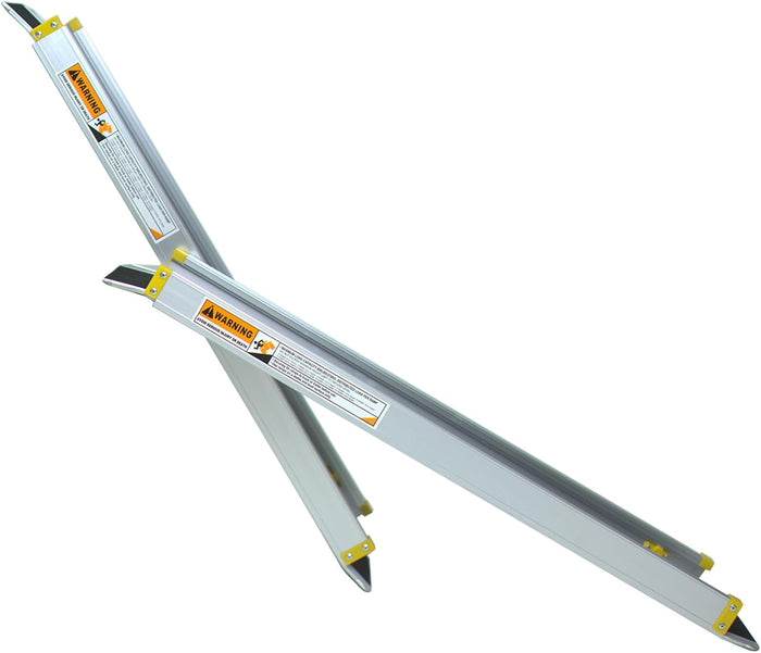 Set di 2 Rampa per Sedie a Rotelle in Alluminio, 3 Lunghezze 122/183/213 cm, Rampa Telescopica Regolabile con Superficie Antiscivolo, con Serrature di Sicurezza, per Gradini Fino a 61 cm