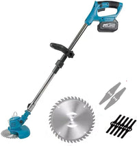 Decespugliatore a Batteria, Tagliabordi Elettrico 24 V con 2 Batterie e Lame Metalliche