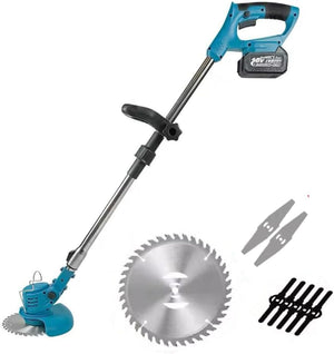 Decespugliatore a Batteria, Tagliabordi Elettrico 24 V con 2 Batterie e Lame Metalliche