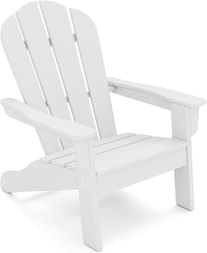 Sedia Adirondack per Bambini da Giardino, Sedie Ergonomica in HDPE con Schienale Inclinato e Braccioli, Poltrona per Interno ed Esterno, per Bambini 3 a 8 Anni, 52 x 53,5 x 64 cm (Bianco)
