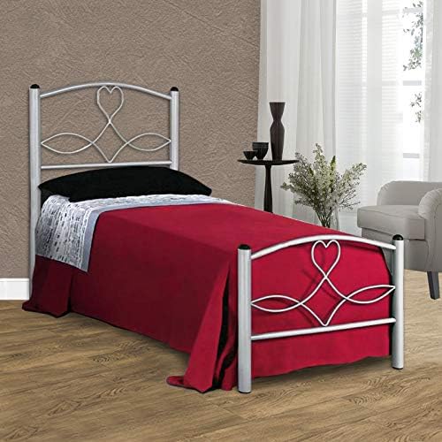 Letto in Ferro Battuto Moderno una piazza e mezza NAPOLI cm 120x190 Artigianale colore Grigio