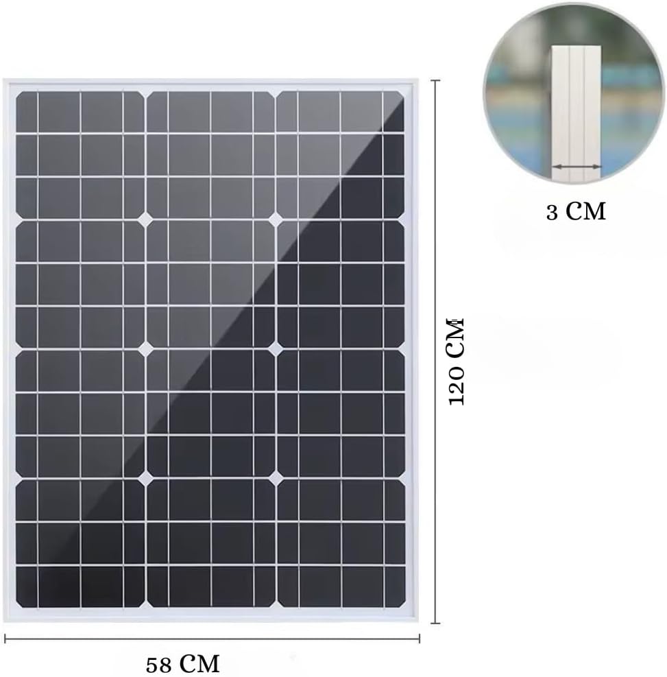Pannello solare 12v 100W, Pannello Fotovoltaico Monocristallino