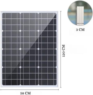 Pannello solare 12v 100W, Pannello Fotovoltaico Monocristallino