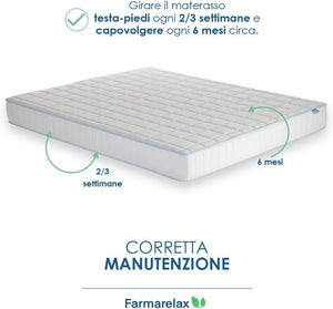 Materasso Memory singolo foam adattivo 120x190 h18 cm ortopedico e anatomico Farmarelax