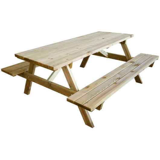 TAVOLO CON PANCHE PIC NIC LEGNO ESTERNO GIARDINO TAVOLI 180x160x70cm VERDELOOK 626/13