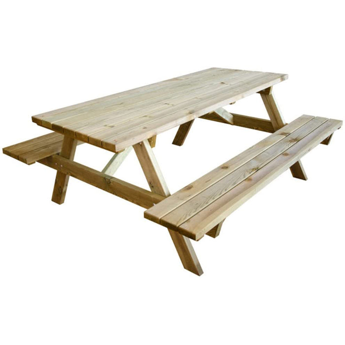 TAVOLO CON PANCHE PIC NIC LEGNO ESTERNO GIARDINO TAVOLI 180x160x70cm VERDELOOK 626/13