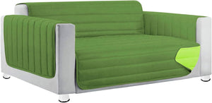 Copridivano Imbottito 4 Posti Double Face Trapuntato Salva Proteggi Divano Morbido Elegante Verde
