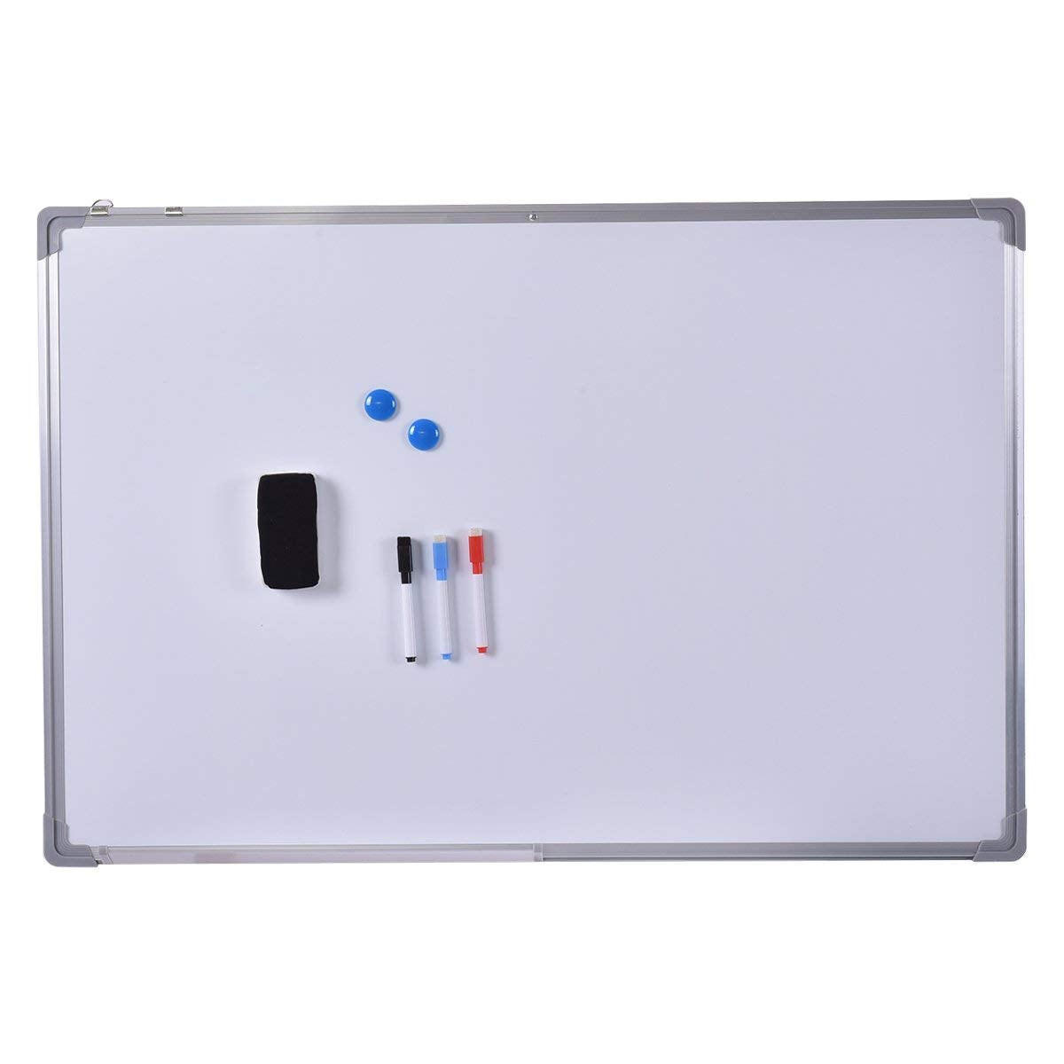 Lavagna Magnetica Bianca Lavagna Cancellabile con Cornice in Alluminio per Scuola Casa Ufficio (50 x 35 cm)