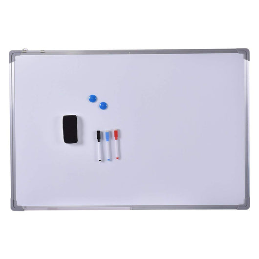 Lavagna Magnetica Bianca Lavagna Cancellabile con Cornice in Alluminio per Scuola Casa Ufficio (50 x 35 cm)
