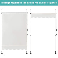 Tenda da Sole per Esterno, Tenda da Sole a Bracci Estensibili con Struttura Telescopica e Tessuto Resistene ai Raggi Solari, Regolabile in Altezza e in Angolazione (150 x 120 cm Beige)