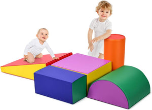 Set di 5 Blocchi con Diverse Forme e Colori, Giocattolo per Arrampicata e Strisciamento, Aiuta i Bambini a Crescere (Stile 1)