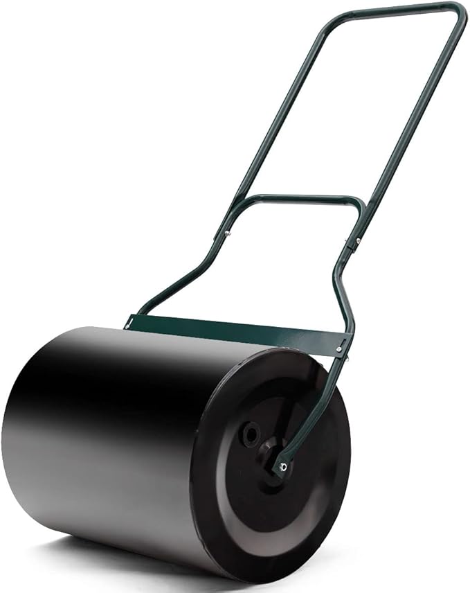 Rullo da Giardino, Rullo per Prato con Manico a Forma di U e Tappo Rimovibile, Rullo Riempibile con Acqua e Sabbia,Larghezza 50 cm, Diametro: 40 cm, Volume Vano 60 L