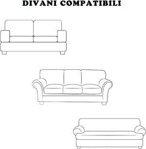 Copridivano Antimacchia 2 Posti Impermeabile Elasticizzato Fodera Salva Divano Marrone