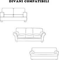 Copridivano Antimacchia 2 Posti Impermeabile Elasticizzato Fodera Salva Divano Grigio