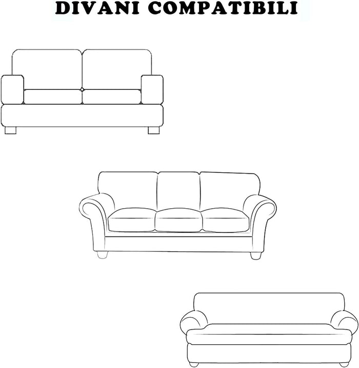 Copridivano Antimacchia 1 Posto Impermeabile Elasticizzato Fodera Salva Poltrona Panna