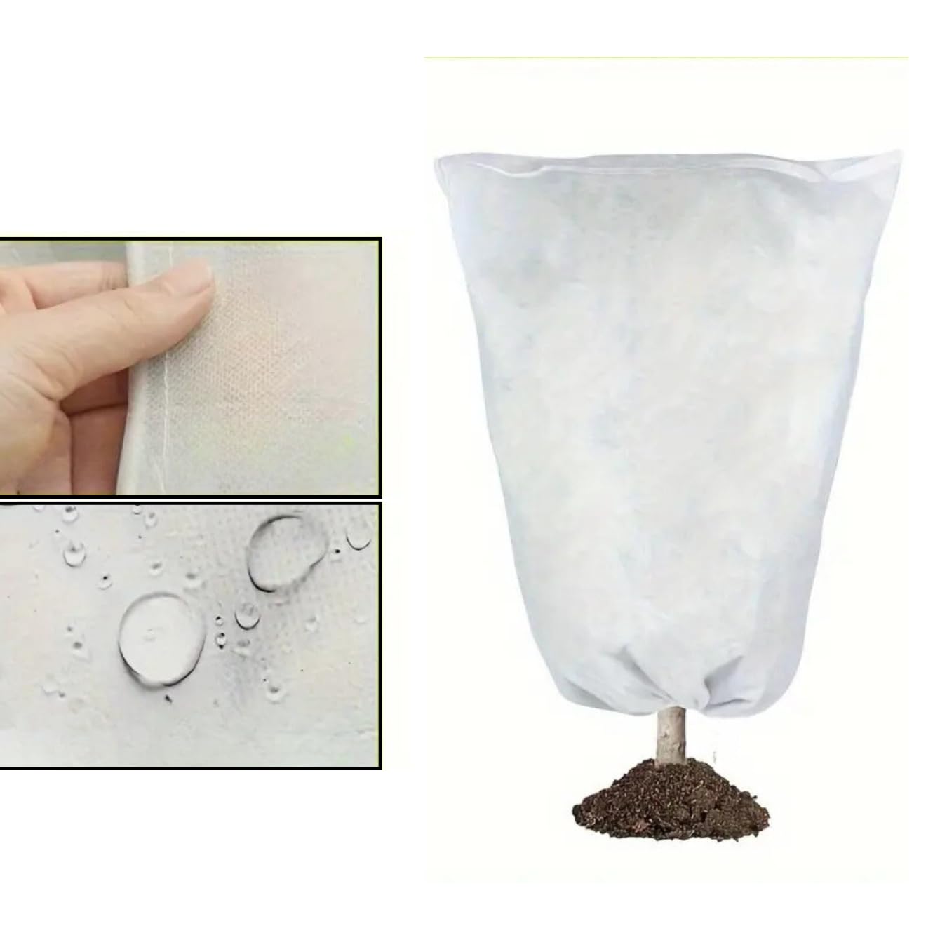 Cappuccio Protezione Piante Inverno 3 Pezzi da 1,5x1,8 m, Telo Antigelo per Piante in Tessuto non Tessuto, Copertura Piante Inverno 17g/m2