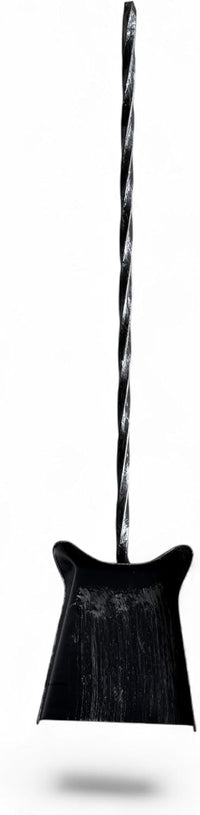 Paletta per Cenere in Ferro per Camino, Nera, Lunghezza Totale 57 cm, Larghezza Utile paletta 12 cm