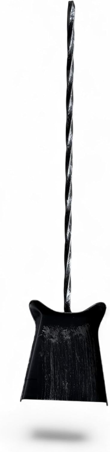 Paletta per Cenere in Ferro per Camino, Nera, Lunghezza Totale 57 cm, Larghezza Utile paletta 12 cm