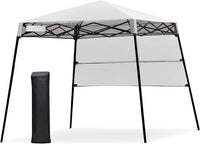 Gazebo Pieghevole da Giardino 210 x 210CM, Struttura in Acciaio, Altezza Regolabile, Gazebo da Esterno con Borsa, Ideale per Feste, Barbecue, Giardino e Spiaggia (bianco)