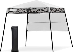 Gazebo Pieghevole da Giardino 210 x 210CM, Struttura in Acciaio, Altezza Regolabile, Gazebo da Esterno con Borsa, Ideale per Feste, Barbecue, Giardino e Spiaggia (bianco)