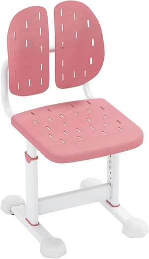 Sedia per Bambini 3+ Anni, Poltrona Ergonomica con Doppi Supporti Dorsali e Seduta Traspirante e Struttura in Metallo Resistente, Sedia Regolabile in Altezza per Camera da Letto (Rosa)