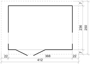 Casetta da giardino di qualit? premium 8,68 m² - H252x250x412 cm - Timbela M914A