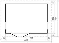 Casetta da giardino di qualit? premium 8,68 m² - H252x250x412 cm - Timbela M914A-CAVERN STEEL