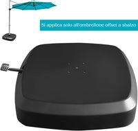 Base con Pedale per Ombrellone con Ruote, Base Riempita ad Acqua/Sabbia per Ombrellone, Supporto per Ombrellone Giardino, con Ripiemento ad Acqua 100 kg, Sabbia Bagnata 150 kg