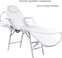 Poltrona da Massaggio, Lettino per Massaggio, Pieghevole e Reclinabile, Bianco
