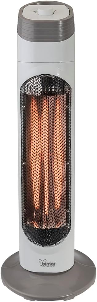 Bimar HR318 Stufetta Elettrica a Basso Consumo, Stufa Radiante in Fibra di Carbonio a Bassa Intensità Luminosa per Ambienti Interni