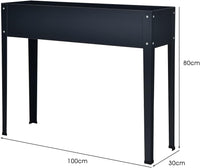 Fioriera Rialzata da Giardino, Piantatore Aiuola a Cassetta, da Esterno ed Interno, Acciaio Galvanizzato (100x30x80cm-Grigio)