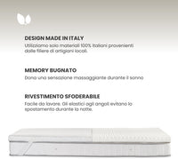 Topper Matrimoniale 160x190, Memory Foam, Regolatore di rigiditÃ , Correttore, Alto 6 cm, Sfoderabile, 100% Made in Italy