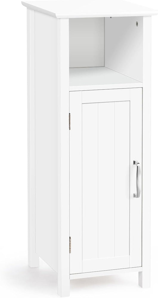 Mobile Bagno 30 x 30 x 80cm, Armadietto Salvaspazio in Legno con Ante e Ripiani Regolabili per Cucina, Soggiorno e Corridoio, Mobiletto Spazioso (Bianco)