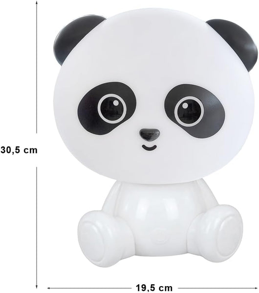 Lampada Touch Led Panda Regolabile Abat Jour Cameretta Comodino Bambini No Fili Ricarica Usb Bianco
