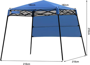 Gazebo Pieghevole da Giardino 210 x 210CM, Struttura in Acciaio, Altezza Regolabile, Gazebo da Esterno con Borsa, Ideale per Feste, Barbecue, Giardino e Spiaggia (blu)