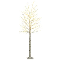 Albero Luminoso di Betulla con 180 Luci LED Alto 180 cm e 3 Livelli di Luminosità per Interni ed Esterni, Bianco