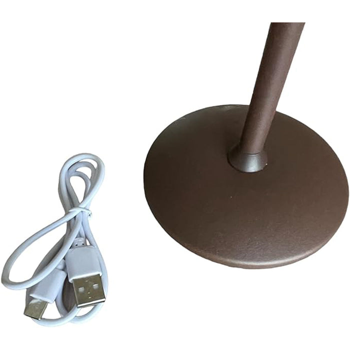 Lampada da tavolo led ricaricabile touch dimmerabile bar ristorante tonda corten prequ'